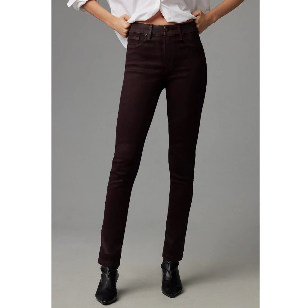 Good American Coated Good Legs Straight-Leg Jeans Wine Size 8 / 29